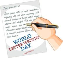 World Letter Writing Day Banner Design vector