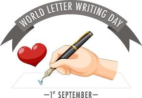 World Letter Writing Day Banner Design vector