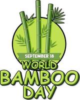 World Bamboo Day September 18 Banner Design vector