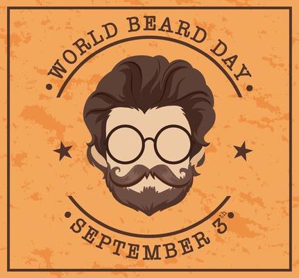 World Beard Day September 3 Poster Template