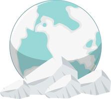 Earth and ice icon on white background vector