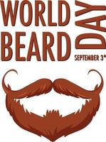 cartel del 3 de septiembre del día mundial de la barba vector