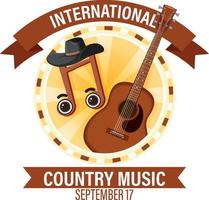 International Country Music Day Banner vector