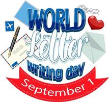 World Letter Writing Day Banner Design vector