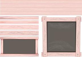 Set of different wooden boards vector