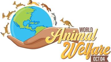 cartel del día mundial del bienestar animal vector