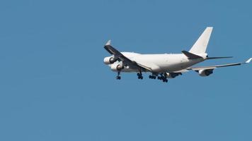 NOVOSIBIRSK, RUSSIAN FEDERATION JUNE 27, 2021 - Boeing 747 Cargo of ASL Airlines get ready for landing at the airport. Europe Airpost French airline video