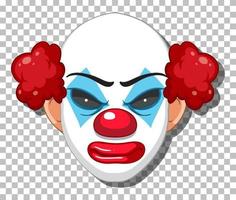 Scary clown head on grid background vector