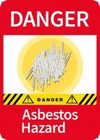 Danger asbestos hazard warning sign vector