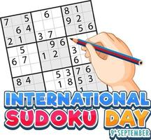 plantilla de póster del día internacional del sudoku vector