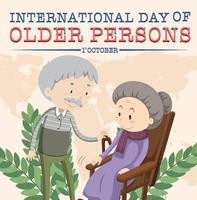 International day of older persons poster design vector