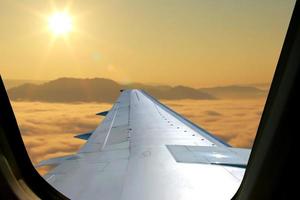 Great views of Sunrise with mountains and cloud. photo