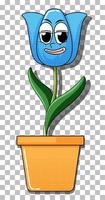Flower cartoon character in pot vector