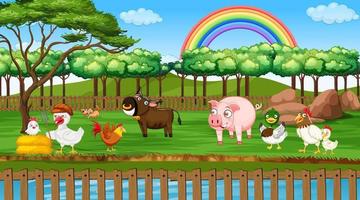 Scene with animals in the park vector