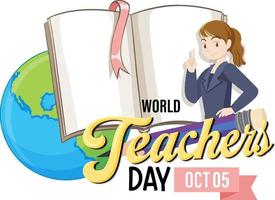 World Teacher's Day Logo Banner Design vector