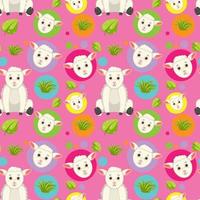 Cute sheep seamless pattern vector