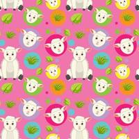 Cute sheep seamless pattern vector