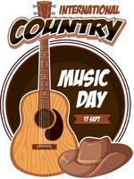 diseño de cartel de música country internacional vector