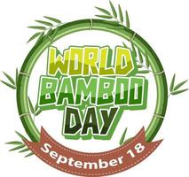 World bamboo day logo banner vector