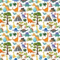 Cute dinosaur seamless pattern vector