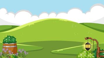 Green meadow or mountain background template vector