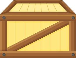 Wooden crate on white background vector