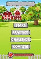 Game template rural farm background vector