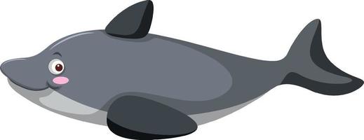 Grey dolphin in cartoon style vector