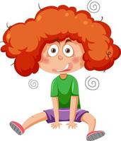 Confused girl cartoon character vector