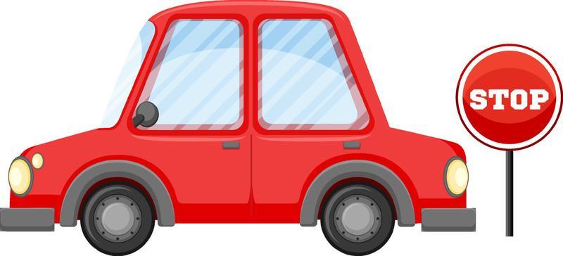 Isolated car in cartoon style