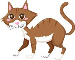 Brown cat in cartoon style vector