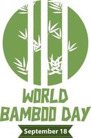 World bamboo day logo banner vector