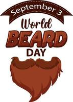 World Beard Day September 3 vector