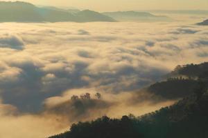 Great views of Sunrise with mountains and cloud. photo