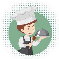 Chef man cartoon character vector