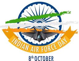 cartel del día de la fuerza aérea india vector