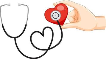 Stethoscope with heart on white background vector