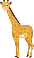 Cute giraffe in flat cartoon style vector