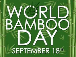 World Bamboo Day September 18 vector