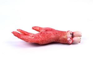 concepto de mano sangrienta halloween foto