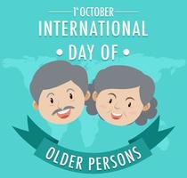 diseño del cartel del día internacional de las personas mayores vector