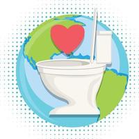 Isolated toilet bowl on white background vector