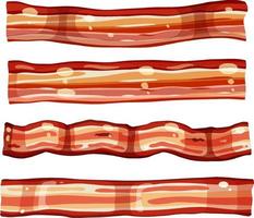 Different bacons isolated on white background vector