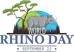 World Rhino Day September 22 Banner Design vector