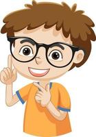 Cute boy wearing glasses vector