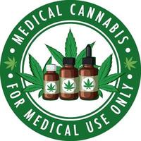 logotipo de la insignia de cannabis medicinal vector