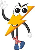 Cartoon lightning with facial expression vector