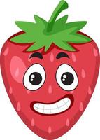 Strawberry with facial expression vector