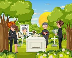 ceremonia fúnebre en la religión cristiana vector