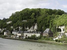 the river seine neasr rouen in france photo